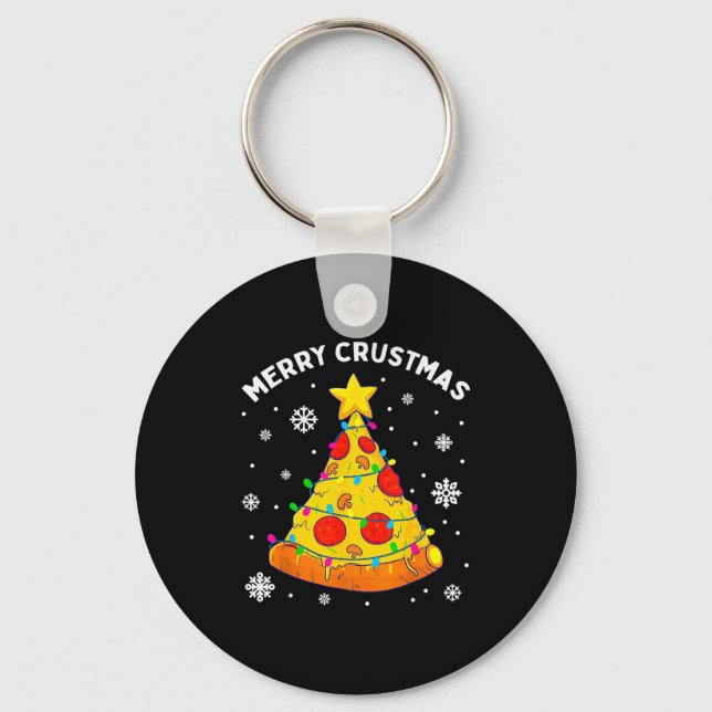 Merry Crustmas Zza Christmas Tree Xmas Kids Men  Nyckelring (Framsida)