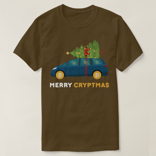Merry Cryptmas Funny Bitcoin Crypto BTC Festive Ch T Shirt (Design framsida)
