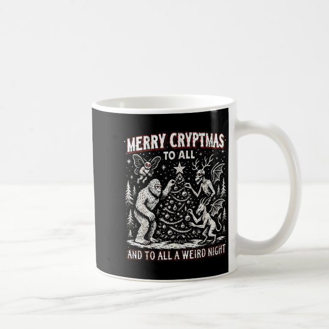 Merry Cryptmas Weird Night Cryptid Holiday Art  Kaffemugg (Höger)