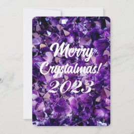 Merry Crystalmas 2023 Lila Amethyst Crystal Julkort