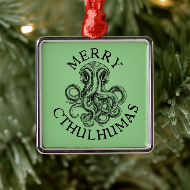 Merry Cthulhumas Lovecraft Cthulhu Metall Ornament (Träd)