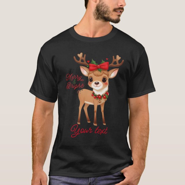 &Merry Cute Reindeer T-Shirts (Framsida)
