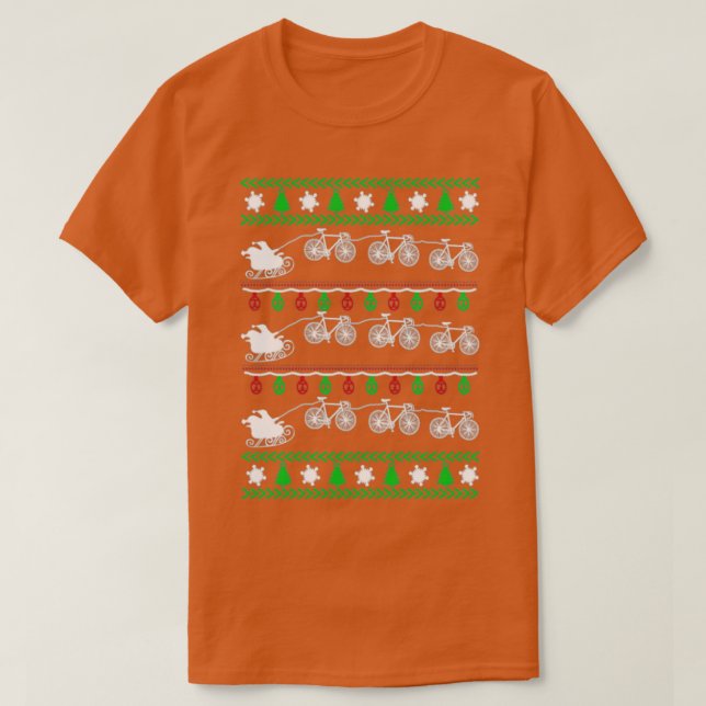 Merry Cycling Ugly jul Sweater Funny T Shirt (Design framsida)