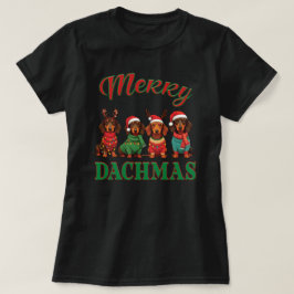 Merry Dachmas: Festive Dachshund T Shirt