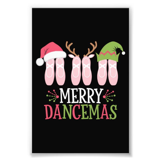 Merry Dancemas jul Ballet Shoes Dancing Fototryck (Framsidan)
