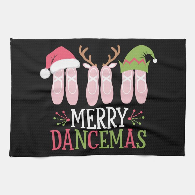 Merry Dancemas jul Ballet Shoes Dancing Kökshandduk (Horisontell)
