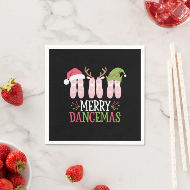 Merry Dancemas jul Ballet Shoes Dancing Pappersservett (Insitu)