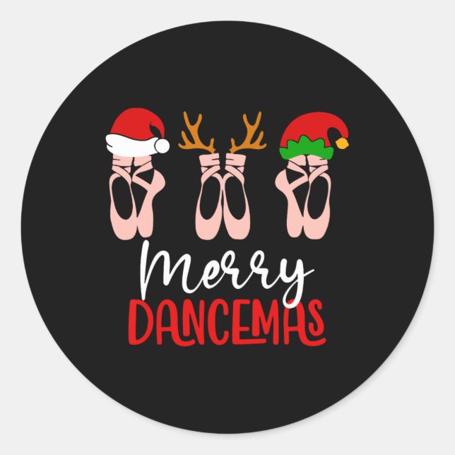 Merry Dancemas Runt Klistermärke (Framsida)