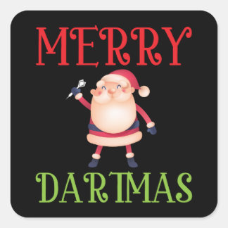 Merry Dartmas - Merry Christmas Dart Fyrkantigt Klistermärke
