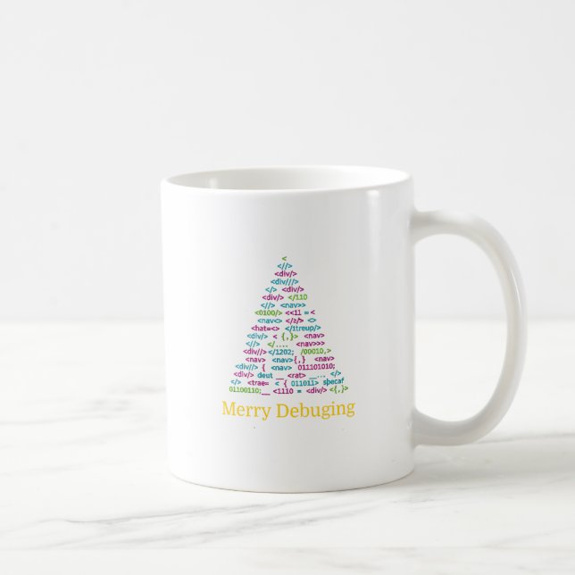 Merry Debugging Code Christmas Tree Art Kaffemugg (Höger)
