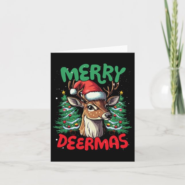 Merry Deermas Funny jul Anka Älskare Kort (Framsida)