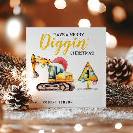 Merry Diggin' Christmas | Construction Theme Class Julkort