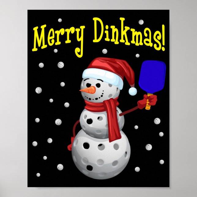 Merry Dinkmas - Pickleball Snowman Poster (Framsidan)