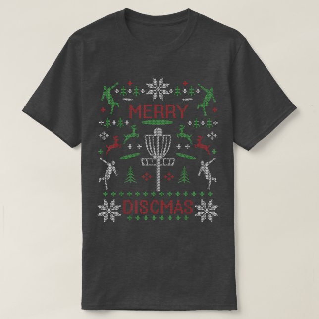 Merry Discmas Disk Golf Ugly jul Sweater Par T Shirt (Design framsida)