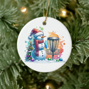 Merry Disk-mas Jul på skivgolf-Personligen Julgransprydnad Keramik