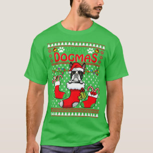 Merry Dogmas Boston Terrier Hund Funny Ugly Christ T Shirt
