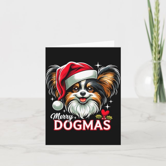 Merry Dogmas Christmas Pallon Dog Santa Hat Xmas C Kort (Framsida)