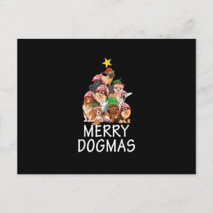 Merry Dogmas Cute Hund Julgran Hund Kärlek Vykort