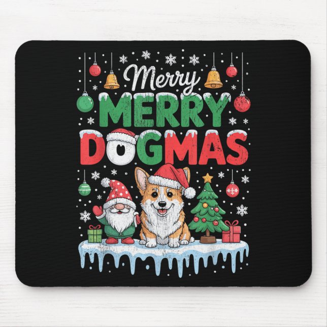 Merry Dogmas Funny Dog Santa Hat Christmas Xmas  Musmatta (Framsidan)