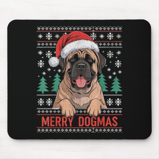 Merry Dogmas Funny Dog Santa Hat Christmas Xmas  Musmatta (Framsidan)