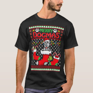 Merry Dogmas Irish Setter Hund Funny Ugly God jul T Shirt