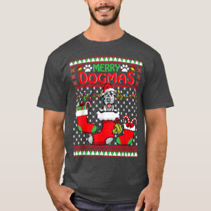 Merry Dogmas Irish Setter Hund Funny Ugly God jul T Shirt