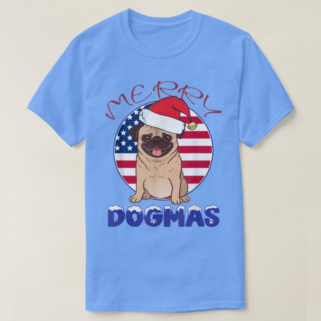 Merry Dogmas jul Pug Design T Shirt (Design framsida)