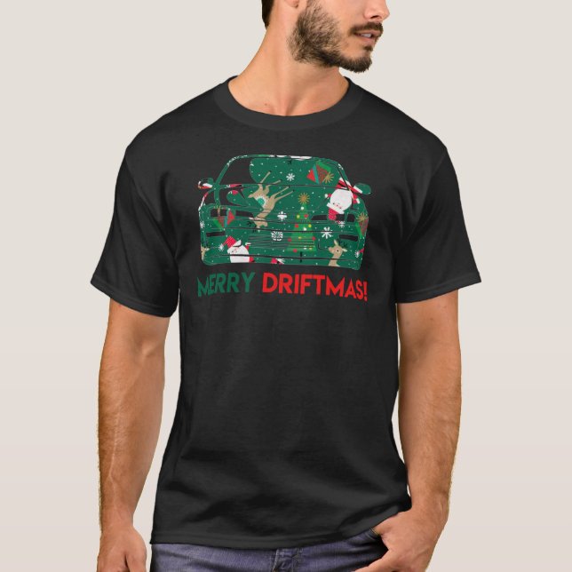 Merry Driftmas - Nissan 240SX S14 Kouki Essential  T Shirt (Framsida)