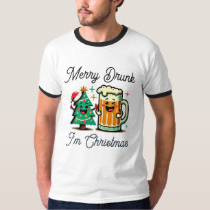 Merry Drunk Funny jul T Shirt