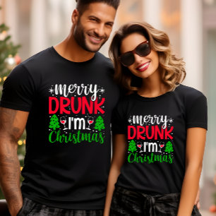 MERRY DRUNK I ÄR CHRISTMAS FUNNY T SHIRT