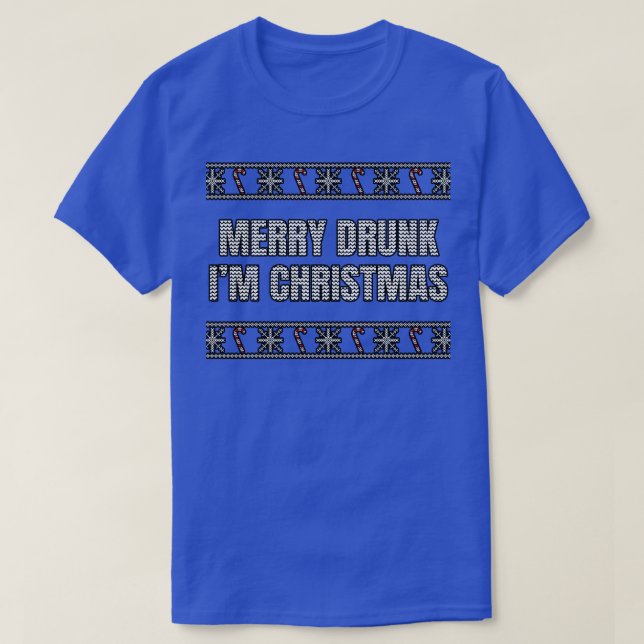 Merry Drunk Im jul T Shirt (Design framsida)