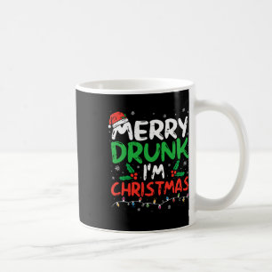 Merry Drunk Jag är jultomten Joke Julafton Dr. Kaffemugg