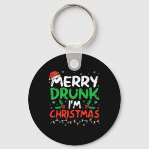 Merry Drunk Jag är jultomten Joke Julafton Dr. Nyckelring