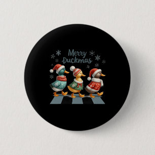 Merry Duckmas Funny Anka Älskare Santa Hat Ljus C Knapp