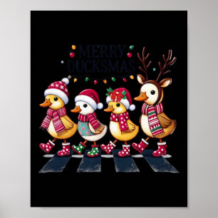Merry Duckmas Funny Anka Älskare Santa Hat Ljus C Poster