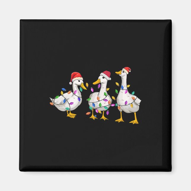 Merry Duckmas Funny Anka jul Anka Älskare Julafton Magnet (Framsidan)