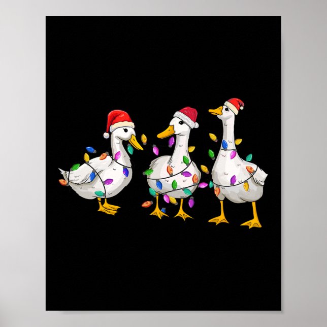 Merry Duckmas Funny Anka jul Anka Älskare Julafton Poster (Framsidan)