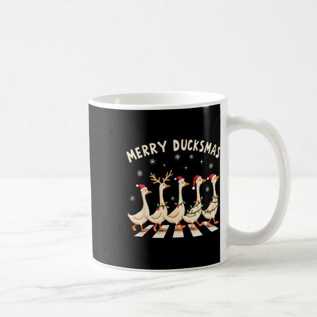 Merry Duckmas Funny jultomten Hat Julafton i Anka Kaffemugg (Höger)