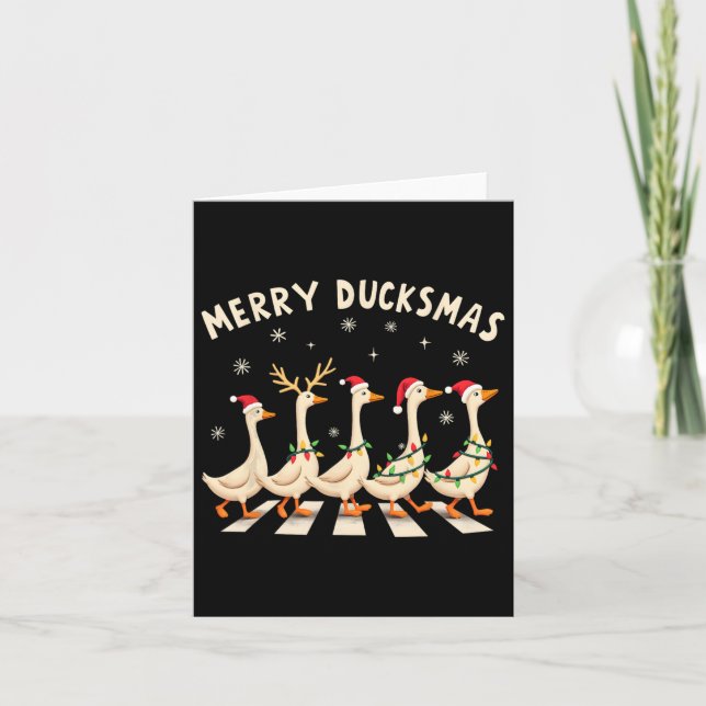 Merry Duckmas Funny jultomten Hat Julafton i Anka Kort (Framsida)