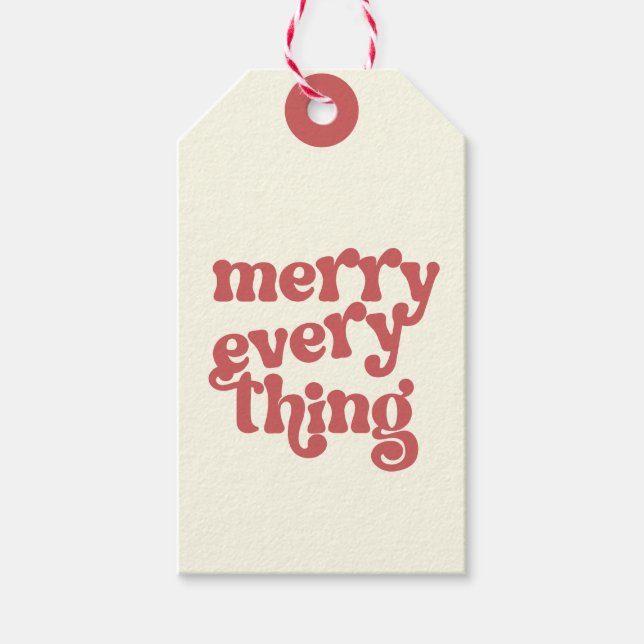 Merry each Sak Typography Helgdag Presentetikett (Framsidan)