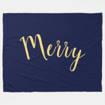MERRY Elegant Helgdag Text Navy Blue Background