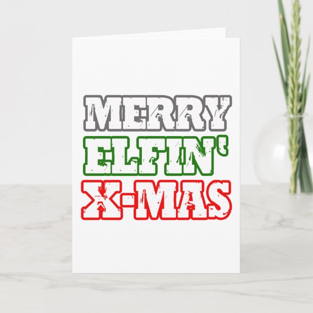 MERRY ELFIN JULAFTON -.png Helgkort (Framsida)