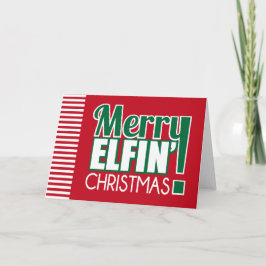Merry Elfin julhälsningskort Helgkort
