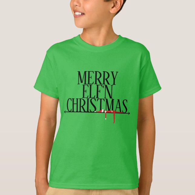 Merry Elf'n jul T-Shirt (Framsida)