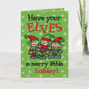 Merry Elves julkort Helgkort