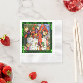 Merry Elves Wrapping Present Cocktail-Pappersserve Pappersservett