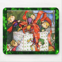 Merry Elves Wrapping Present Mousepad Musmatta