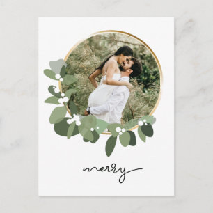 Merry Eucalyptus Utandning Nyligen lyft Fotojul Vykort