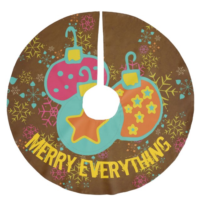 Merry Everthing Helgdag Träd Skirt Julgransmatta Borstad Polyester (Framsidan)