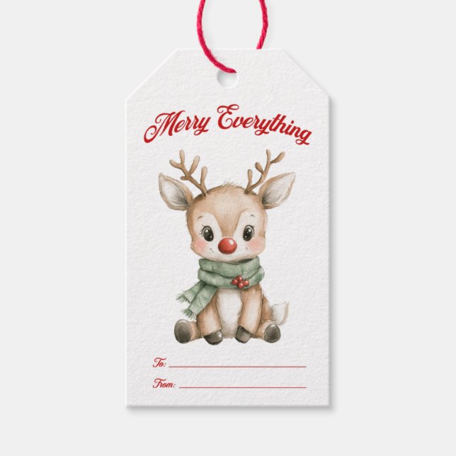 Merry Everything Christmas Gift Tag Presentetikett (Framsidan)